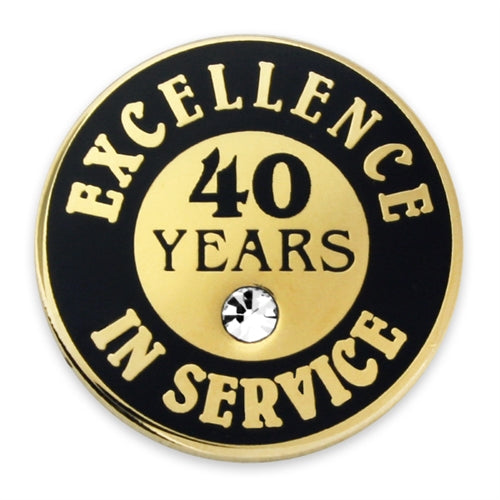 40 Years of Service Pin with Stone