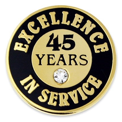 45 Years of Service Pin with Stone