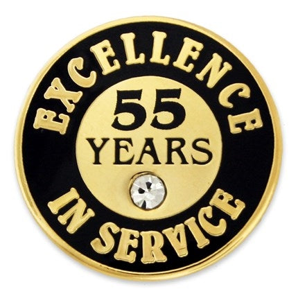 55 Years of Service Pin with Stone