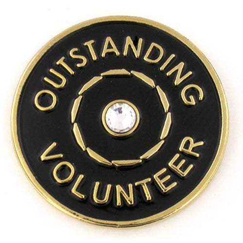 Outstanding Volunteer Pin with Stone
