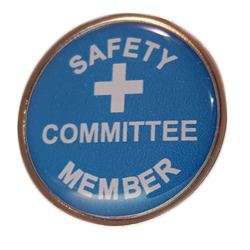 Safety Committee Member Pin - Silver/Blue