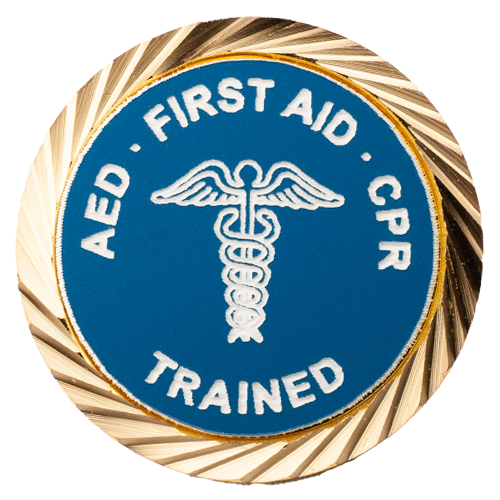AED - First Aid - CPR Trained Lapel Pin
