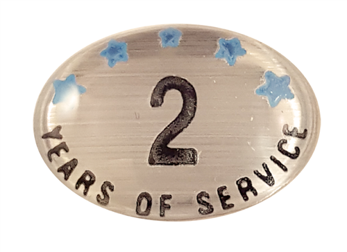 2 Years Self Adhesive Years of Service, Silver