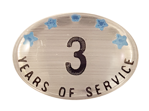 3 Years Self Adhesive Years of Service, Silver