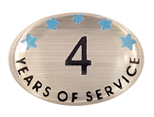 4 Years Self Adhesive Years of Service, Silver