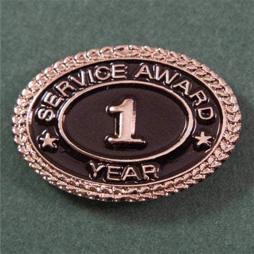 Silver 1 Year Service Award Pin