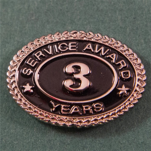 Silver 3 Years Service Award Pin