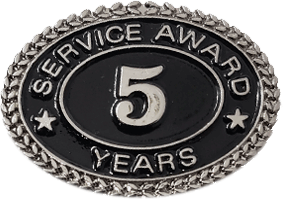 Silver 5 Years Service Award Pin