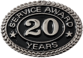Silver 20 Years Service Award Pin