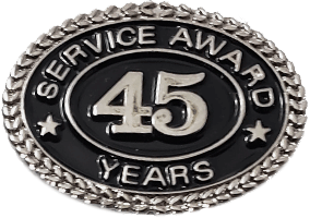 Silver 45 Years Service Award Pin