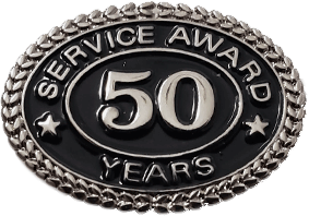 Silver 50 Years Service Award Pin